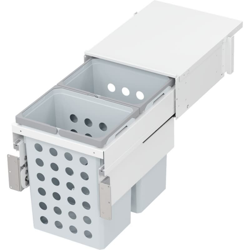 WASH Space XX Double 35QT Full Height Hamper System for 15" Cabinet Opening, White