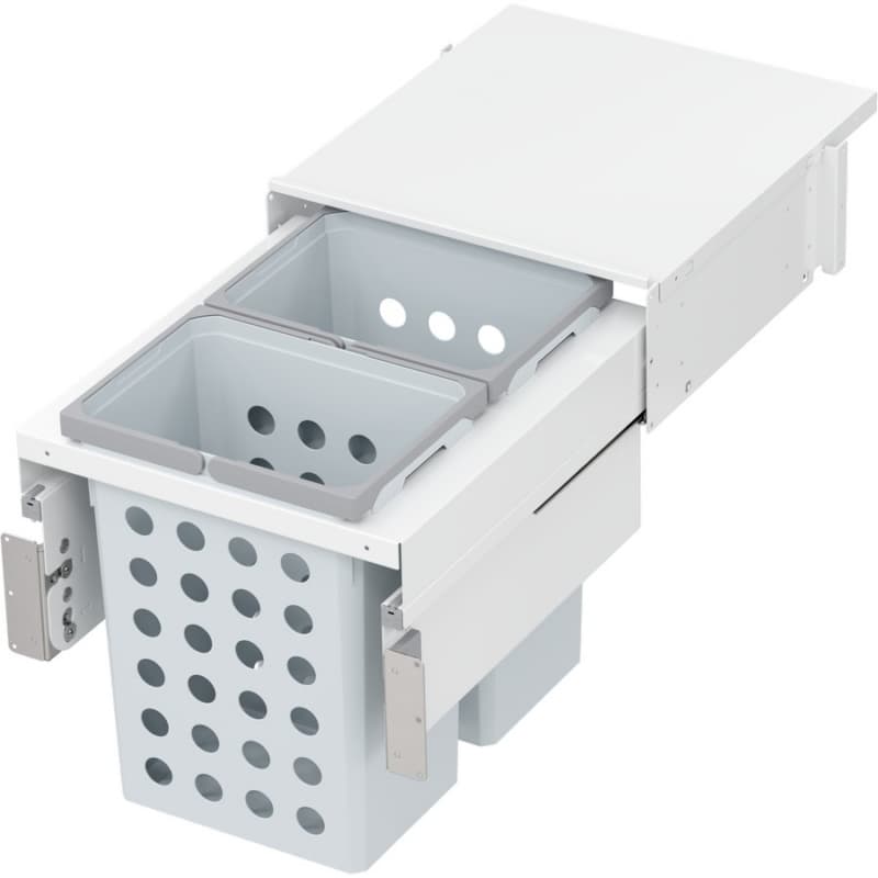 WASH Space XX Double 31QT Under-Drawer Hamper System for 18" Cabinet Opening, White