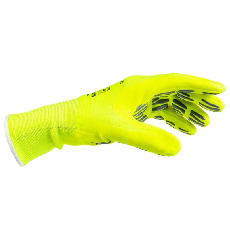 Medium Tigerflex Hi-Lite High Visibility Polyester/Spandex Nitrile Foam Coated Gloves, Bright Yellow