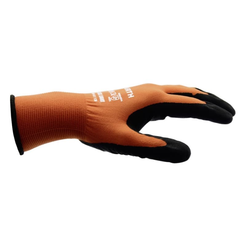 Double Extra Large Tigerflex Light Nylon Nitrile Foam Coated Gloves, Orange/Black