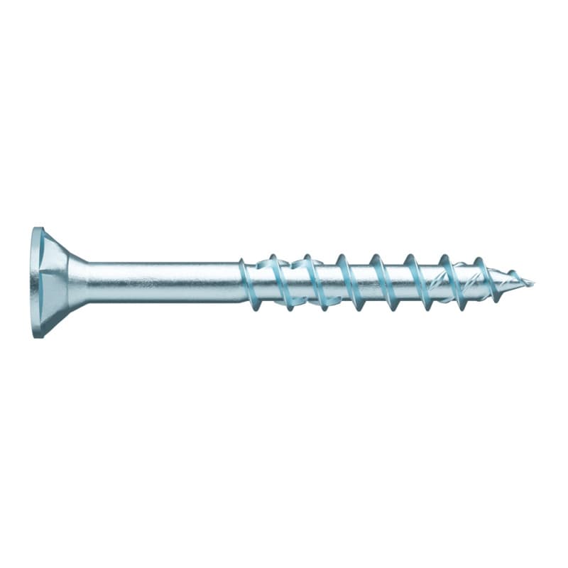 #8 x 2-3/4" Flat Head Assembly Screw, AW Drive Ecofast ASSY Thread with Nibs and Sharp 30° Point, Zinc, Box of 2.5 Hundred by Wurth