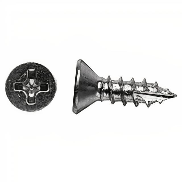 #6 x 3/4" Flat Head Hinge/Drawer Slide Screw, Phillips Drive Coarse Thread and Type 17 Auger Point, Zinc, Box of 5 Thousand by Wurth