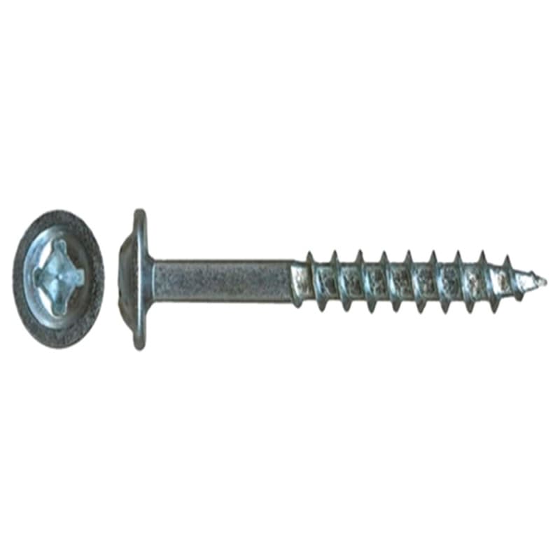 #8 x 1" Modified Washer Head Drawer Front Adjusting Screw, Phillips Drive Coarse Thread and Type 17 Auger Point, Zinc, Box of Hundred by Wurth