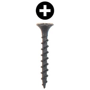 #10 x 4" Bugle Head Drywall Screw, Phillips Drive Coarse Thread and Sharp Point, Black, Box of Thousand by Wurth