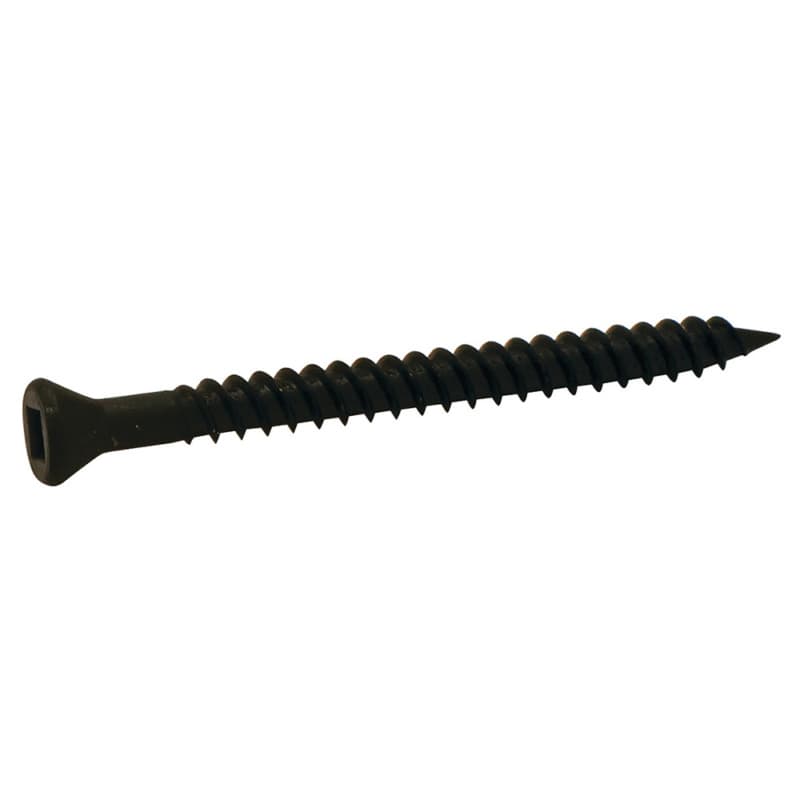 #6 x 2-1/4" Trim Head Trim Head Screw, Square Drive Twinfast Thread and Sharp Point, Black, Box of Hundred by Wurth
