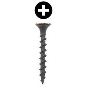 #7 x 2-1/4" Bugle Head Drywall Screw, Phillips Drive Coarse Thread and Sharp Point, Black, Box of 3 Thousand by Wurth