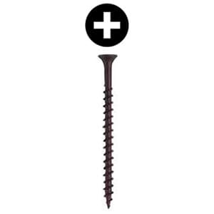 #8 x 3" Bugle Head Drywall Screw, Phillips Drive Coarse Thread and Sharp Point, Black, Box of 2 Thousand by Wurth