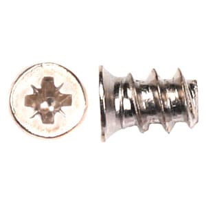 #5 x 25mm Flat Head Euro Screw, Pozi Drive Euro Thread and Blunt Point, Nickel, Box of 1 Thousand by Wurth