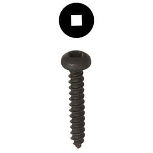 #6 x 1-1/2" Pan Head Face Frame/Pocket-Hole Screw, Square Drive Fine Thread and Type 17 Auger Point, Black, Box of 1 Thousand by Wurth