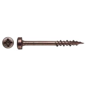 #7 x 1-1/4" Fillister Head Face Frame/Pocket-Hole Screw, Square Drive Coarse Thread and Type 17 Auger Point, Lubricated, Box of 1 Thousand by Wurth