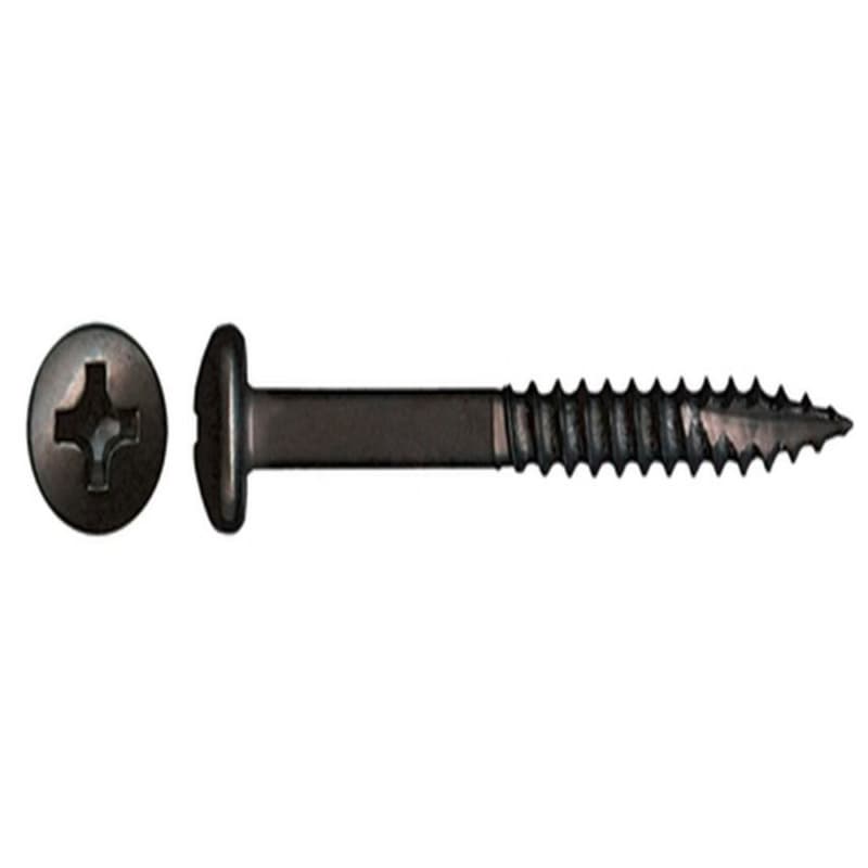 #7 x 1-1/4" Pan Head Face Frame/Pocket-Hole Screw, Square Drive Coarse Thread and Type 17 Auger Point, Black, Box of 1 Thousand by Wurth