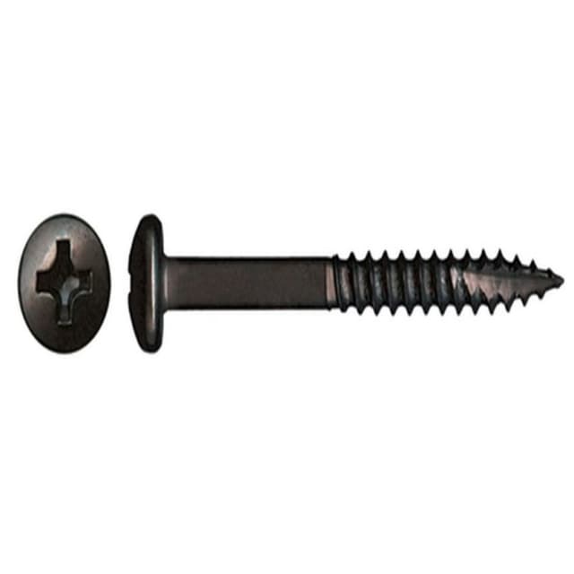 #7 x 1-1/4" Pan Head Face Frame/Pocket-Hole Screw, Square Drive Coarse Thread and Type 17 Auger Point, Black, Box of 1 Thousand by Wurth