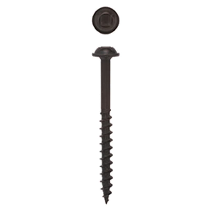 #7 x 1-1/4" Round Washer Head Face Frame/Pocket-Hole Screw, Square Drive Fine Thread and Type 17 Auger Point, Black, Box of 8 Thousand by Wurth