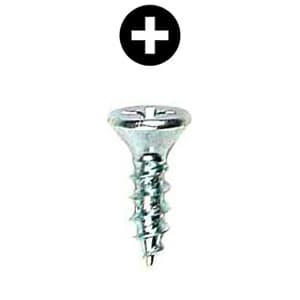 #5 x 5/8" Flat Head Hinge/Drawer Slide Screw, Phillips Drive Coarse Thread and Sharp Point, Zinc, Box of 1 Hundred by Wurth