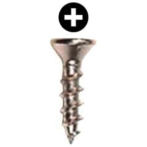 #6 x 1/2" Flat Head Hinge/Drawer Slide Screw, Phillips Drive Coarse Thread and Regular Point, Nickel, Box of 5 Thousand by Wurth