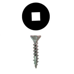#6 x 1/2" Flat Head Hinge/Drawer Slide Screw, Square Drive Coarse Thread and Regular Point, Zinc, Box of Thousand by Wurth