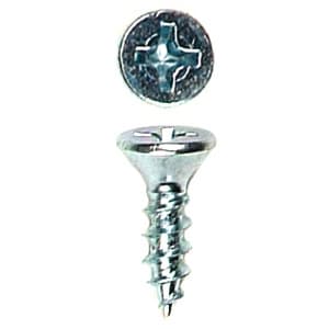 #6 x 3/4" Flat Head Hinge/Drawer Slide Screw, Phillips Drive Coarse Thread and Sharp Point, Zinc, Box of 1 Hundred by Wurth