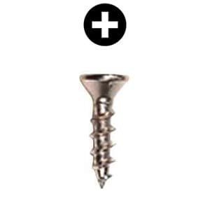 #6 x 5/8" Flat Head Hinge/Drawer Slide Screw, Phillips Drive Coarse Thread and Regular Point, Nickel, Box of Thousand by Wurth