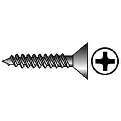 #6 x 5/8" Flat Head Hinge/Drawer Slide Screw, Phillips Drive Coarse Thread and Regular Point, Zinc, Box of 5 Thousand by Wurth