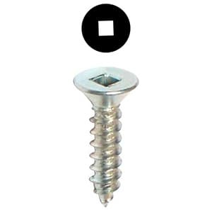 #6 x 5/8" Flat Head Hinge/Drawer Slide Screw, Square Drive Coarse Thread and Type 17 Auger Point, Zinc, Box of 30 Thousand by Wurth