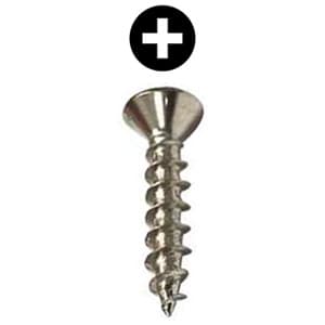 #7 x 3/4" Flat Head Hinge/Drawer Slide Screw, Phillips Drive Coarse Thread and Regular Point, Nickel, Box of 5 Thousand by Wurth