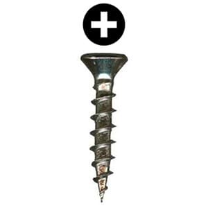 #7 x 5/8" Flat Head Hinge/Drawer Slide Screw, Phillips Drive Coarse Thread and Regular Point, Nickel, Box of 24 Thousand by Wurth
