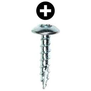 #8 x 5/8" Truss Head Hinge/Drawer Slide Screw, Phillips Drive Coarse Thread and Type 17 Auger Point, Zinc, Box of Thousand by Wurth