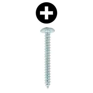 #10 x 2-1/2" Truss Head Installation Screw, Phillips Drive Fine Thread and Drill Point, Zinc with Zinc Head, Box of 2 Thousand by Wurth