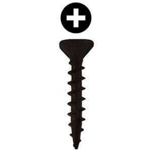 #8 x 1" Flat Head Assembly Screw, Phillips Drive Coarse Thread with Nibs and Type 17 Auger Point, Black, Box of 7 Thousand by Wurth