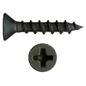 #8 x 1-1/2" Flat Head Assembly Screw, Phillips Drive Coarse Thread and Regular Point, Black, Box of Thousand by Wurth