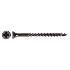 1-1/4" x 8 Flat Head Phillips/Square Drive Assembly Screw, Coarse Thread with Nibs and T17 Auger Point, Zinc, Box of 9 Thousand