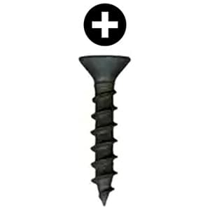 #8 x 1-1/4" Flat Head Assembly Screw, Phillips Drive Coarse Thread and Regular Point, Black, Box of Thousand by Wurth