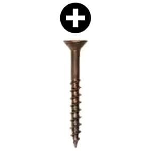 #8 x 1-1/4" Flat Head Assembly Screw, Phillips Drive Coarse Thread and Regular Point, Lubricated, Box of 7.5 Thousand by Wurth