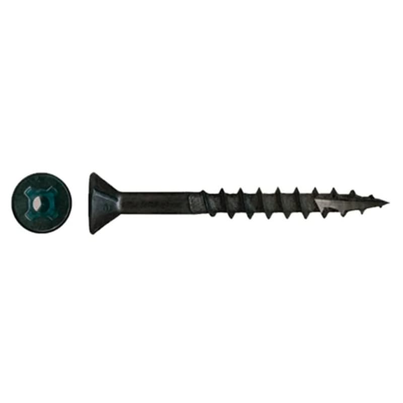 #8 x 1-3/4" Flat Head Assembly Screw, Combo Drive Coarse Thread with Nibs and Type 17 Auger Point, Black, Box of 4.8 Thousand by Wurth