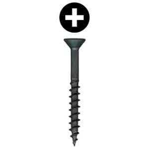 #8 x 1-3/4" Flat Head Assembly Screw, Phillips Drive Coarse Thread and Regular Point, Black, Box of 4.8 Thousand by Wurth