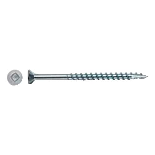 #8 x 1-5/8" Flat Head Assembly Screw, Square Drive Coarse Thread with Nibs and Type 17 Auger Point, Zinc, Box of 5.5 Thousand by Wurth