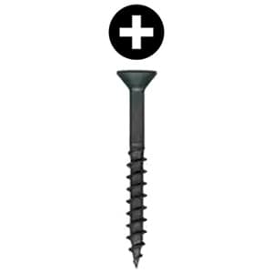 #8 x 1-5/8" Flat Head Assembly Screw, Phillips Drive Coarse Thread and Regular Point, Black, Box of 5.5 Thousand by Wurth