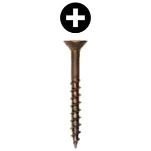 #8 x 1-1/2" Flat Head Assembly Screw, Phillips Drive Coarse Thread and Regular Point, Lubricated, Box of 5 Thousand by Wurth