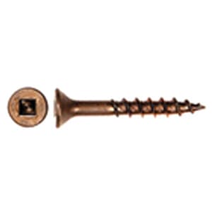 #8 x 2" Flat Head Assembly Screw, Square Drive Coarse Thread and Regular Point, Lubricated, Box of Thousand by Wurth