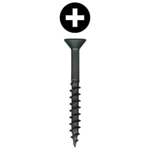 #8 x 2-1/2" Flat Head Assembly Screw, Phillips Drive Coarse Thread and Regular Point, Black, Box of 2.5 Thousand by Wurth