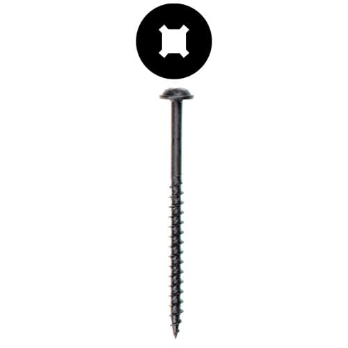 #8 x 2-1/2" Round Washer Head Installation Screw, Combo Drive Coarse Thread and Regular Point, Zinc with Zinc Head, Box of 2 Thousand by Wurth