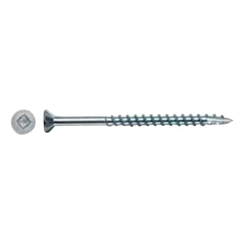 #8 x 2-1/4" Flat Head Assembly Screw, Square Drive Coarse Thread with Nibs and Type 17 Auger Point, Zinc, Box of 3.5 Thousand by Wurth