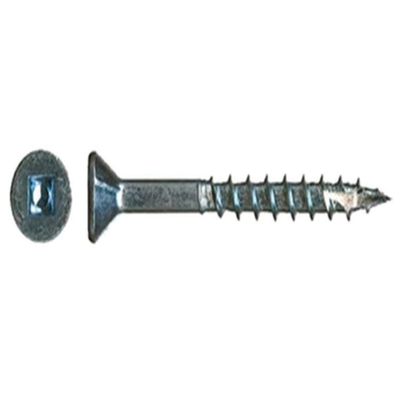 #8 x 2-1/4" Flat Head Assembly Screw, Square Drive Coarse Thread with Nibs and Type 17 Auger Point, Zinc, Box of Thousand by Wurth