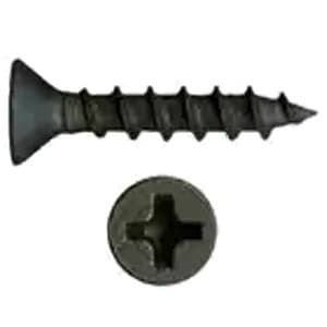 #8 x 3" Flat Head Assembly Screw, Phillips Drive Coarse Thread and Regular Point, Black, Box of Thousand by Wurth