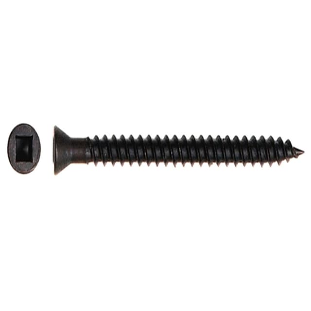 Würth #8 Flat Head Square Drive Type 17 Auger Point Black Assembly Screw