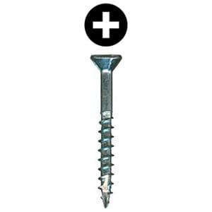 #8 x 1-1/4" Flat Head Assembly Screw, Phillips Drive Coarse Thread with Nibs and Type 17 Auger Point, Zinc, Bucket of 5 Thousand by Wurth