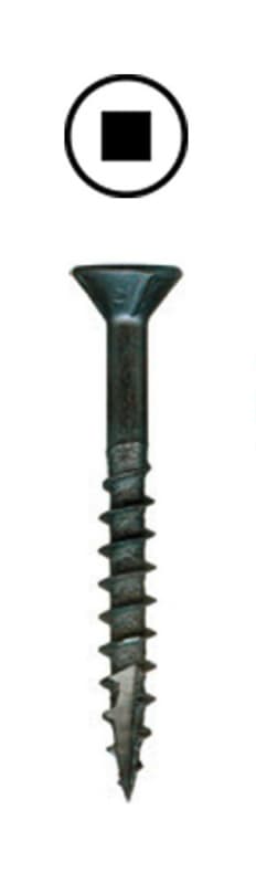 #8 x 2" Flat Head Assembly Screw, Square Drive Coarse Thread with Nibs and Type 17 Auger Point, Black, Box of 4 Thousand by Wurth