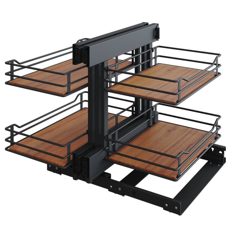 31-5/8" 4-Tier Planero Blind Corner Pull-Out Basket with 17-1/2" Cabinet Opening, Walnut