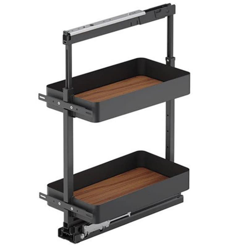 11" 2-Tier Planero Pullout Basket with Soft Close, Walnut