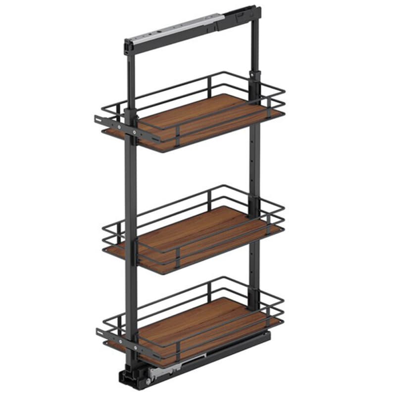 16-1/2" 3-Tier Scalea Pullout Basket with Soft Close, Walnut